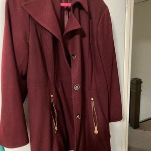 Plus size peplum pea coat